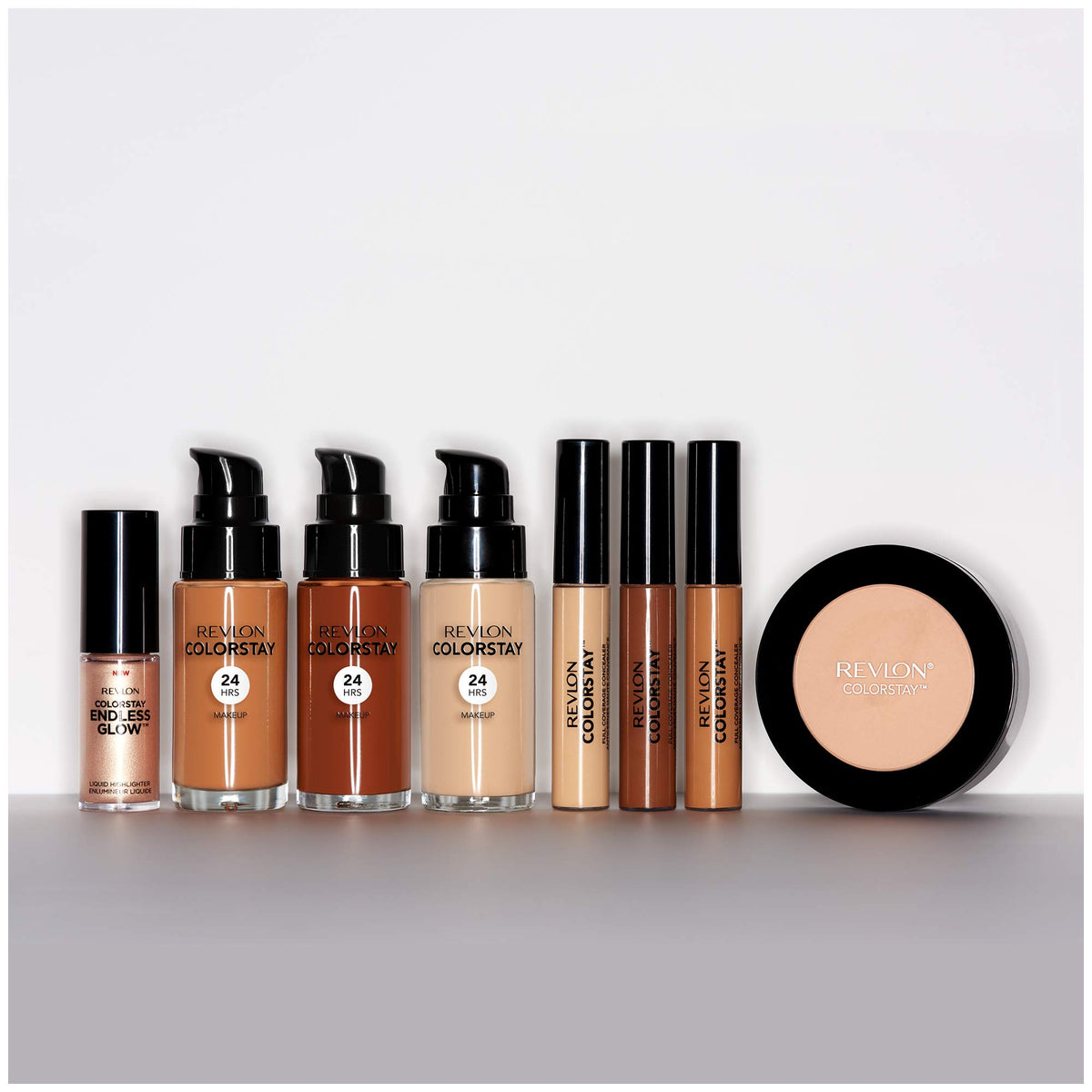 Revlon ColorStay concealer in a makeup bag flatlay showing everyday portability