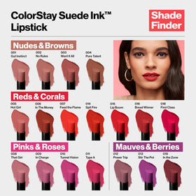 Revlon lip swatch on model showcasing true-to-shade wearable finish benefit