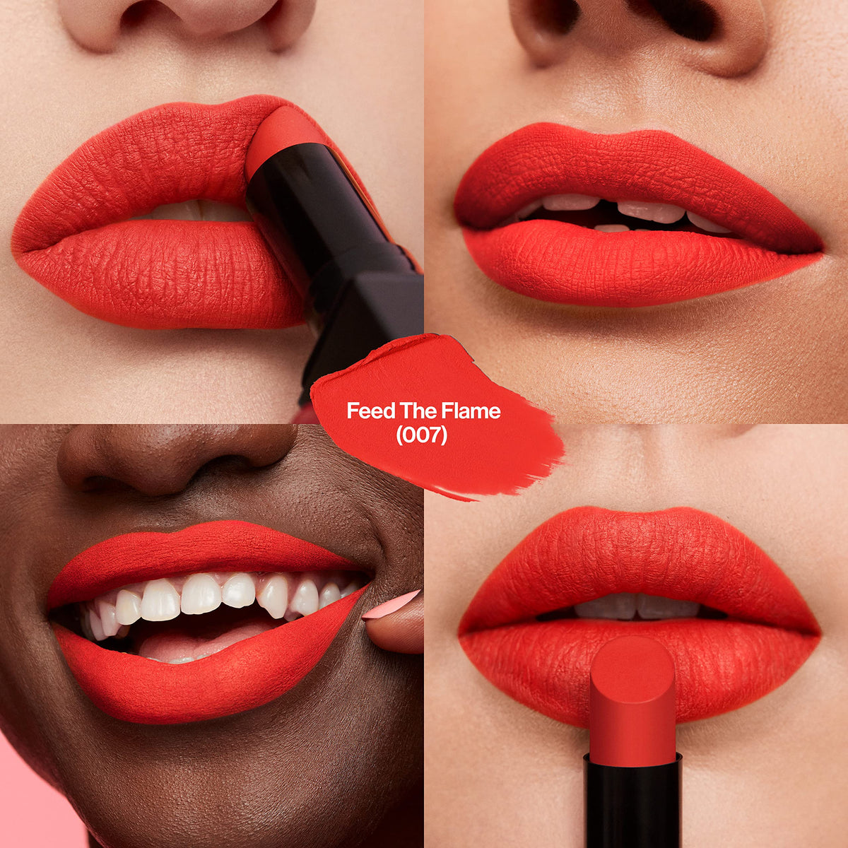 Revlon lip swatch texture showing rich matte pigment and smooth finish
