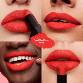 Revlon lip swatch texture showing rich matte pigment and smooth finish