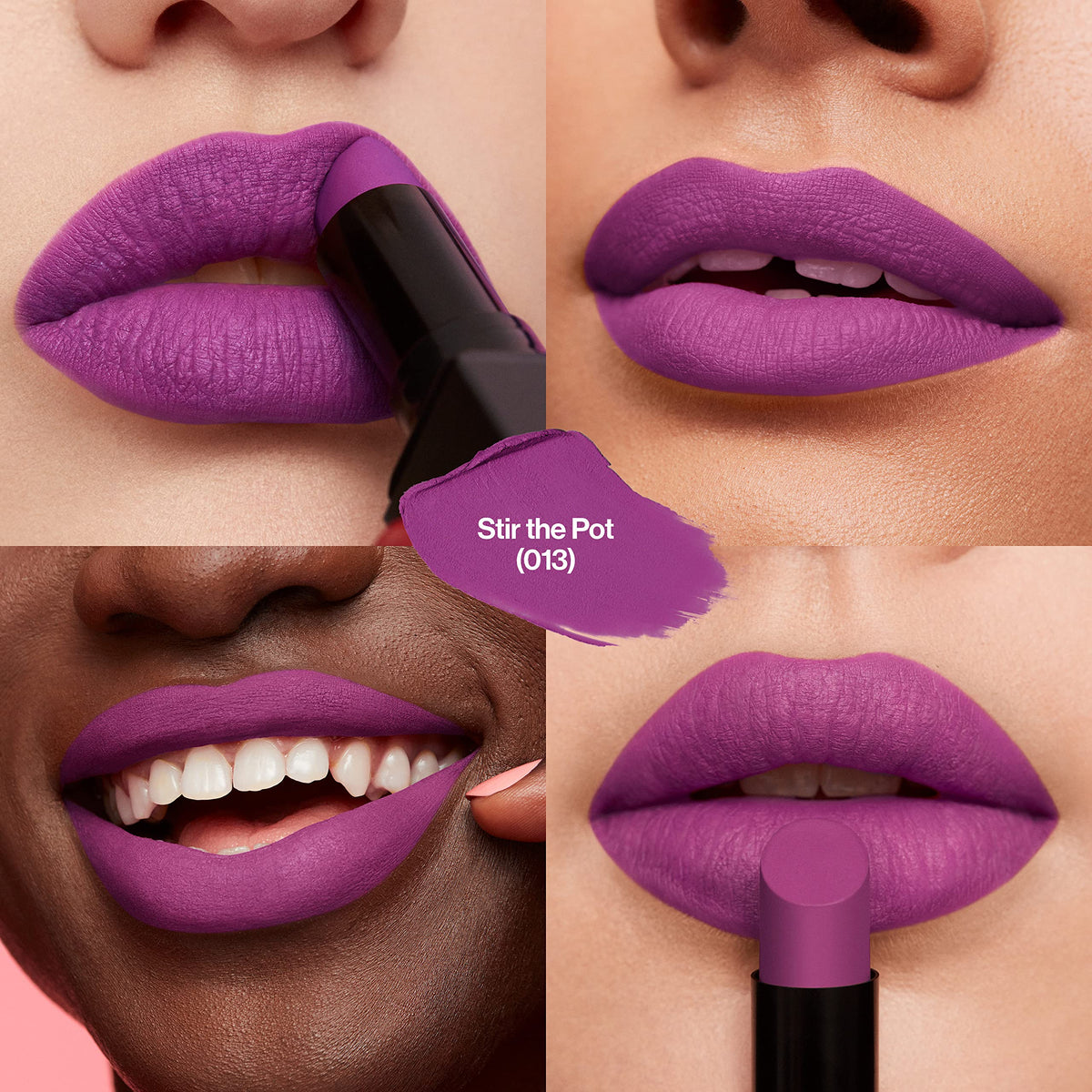 Revlon ColorStay Suede Ink texture swatch on skin showing vivid matte pigment