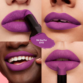 Revlon ColorStay Suede Ink texture swatch on skin showing vivid matte pigment