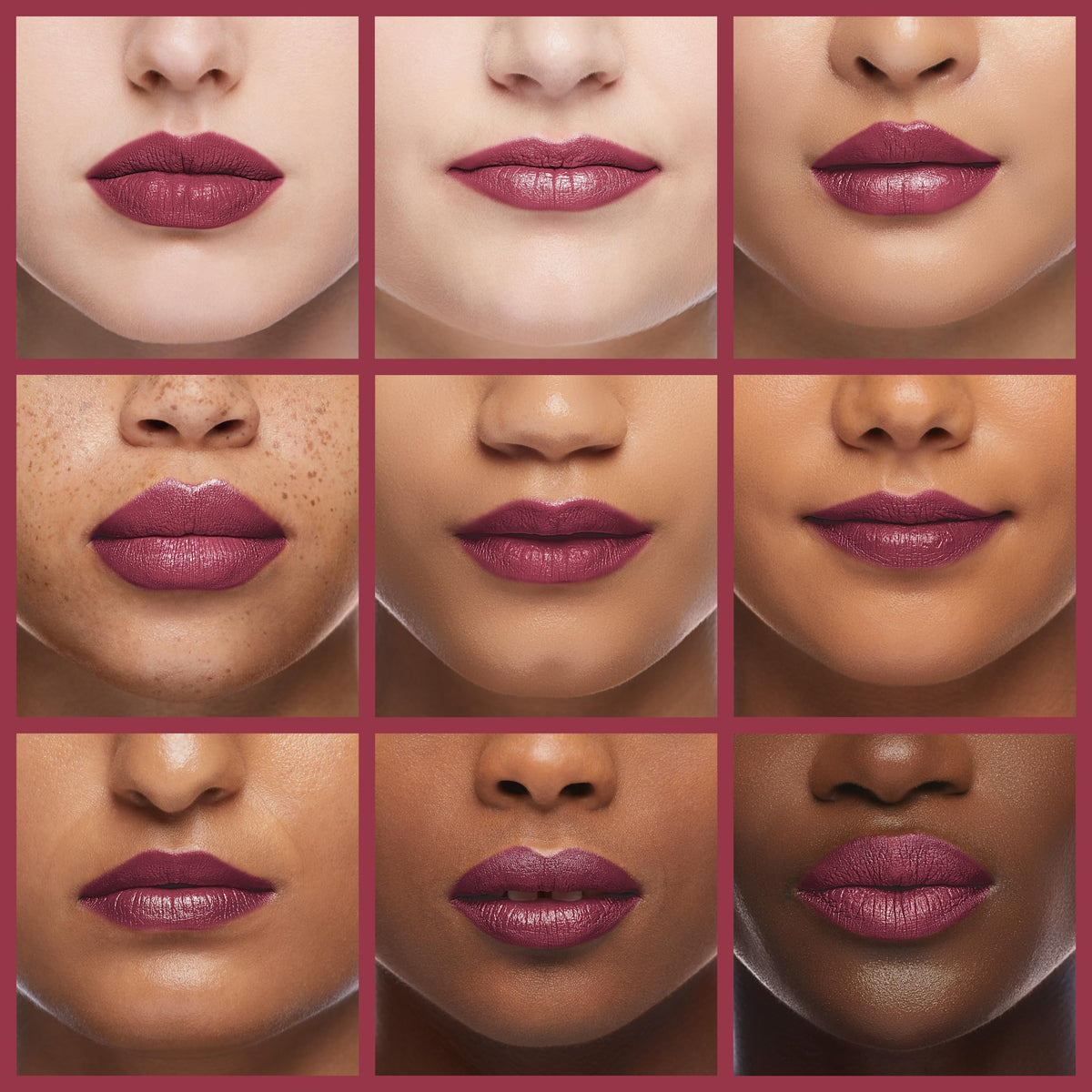 Close-up of lips wearing Revlon Miracle Mauve showcasing satin finish