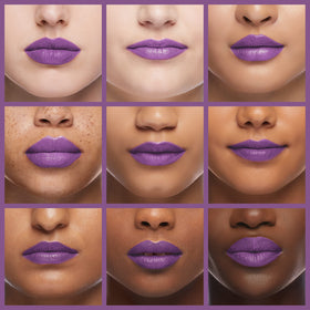 Revlon ColorStay Vigorous Violet applied on lips for bold color