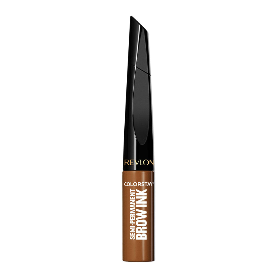 Revlon ColorStay front packaging showing Warm Brown 351 and product benefits