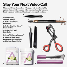 Revlon eyeliner next to a quarter showing compact size and travel convenience