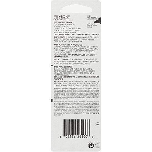 Revlon primer applied to eyelid demonstrating smooth base and improved shadow adherence