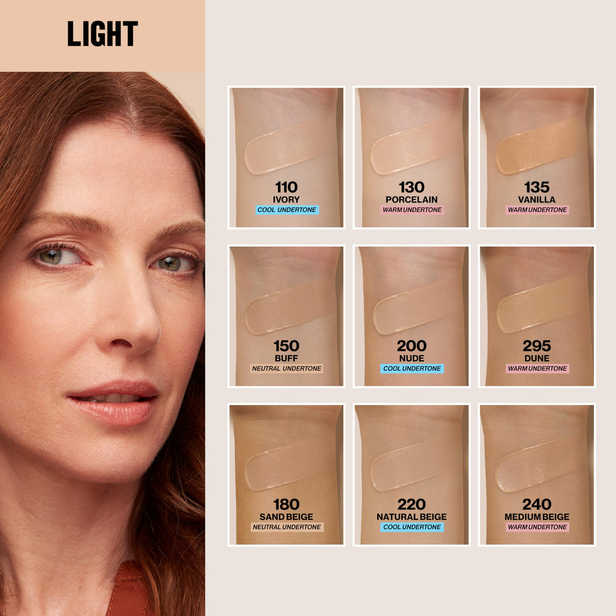 Revlon application with brush creating smooth, even coverage