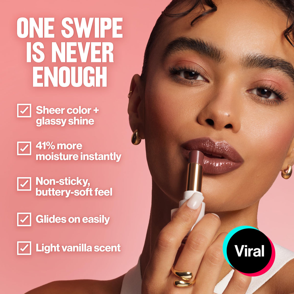 REVLON cap off with clear label visible for quick shade identification and portability