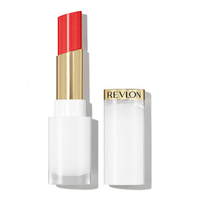 REVLON front packaging of glass shine balm showing shade labeling and branding benefits