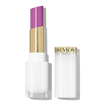 REVLON front packaging of Glass Shine Balm showing shade and glossy finish benefit