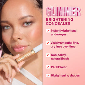 Revlon Glimmer 135 before and after under-eye demonstrating instant brightening effect