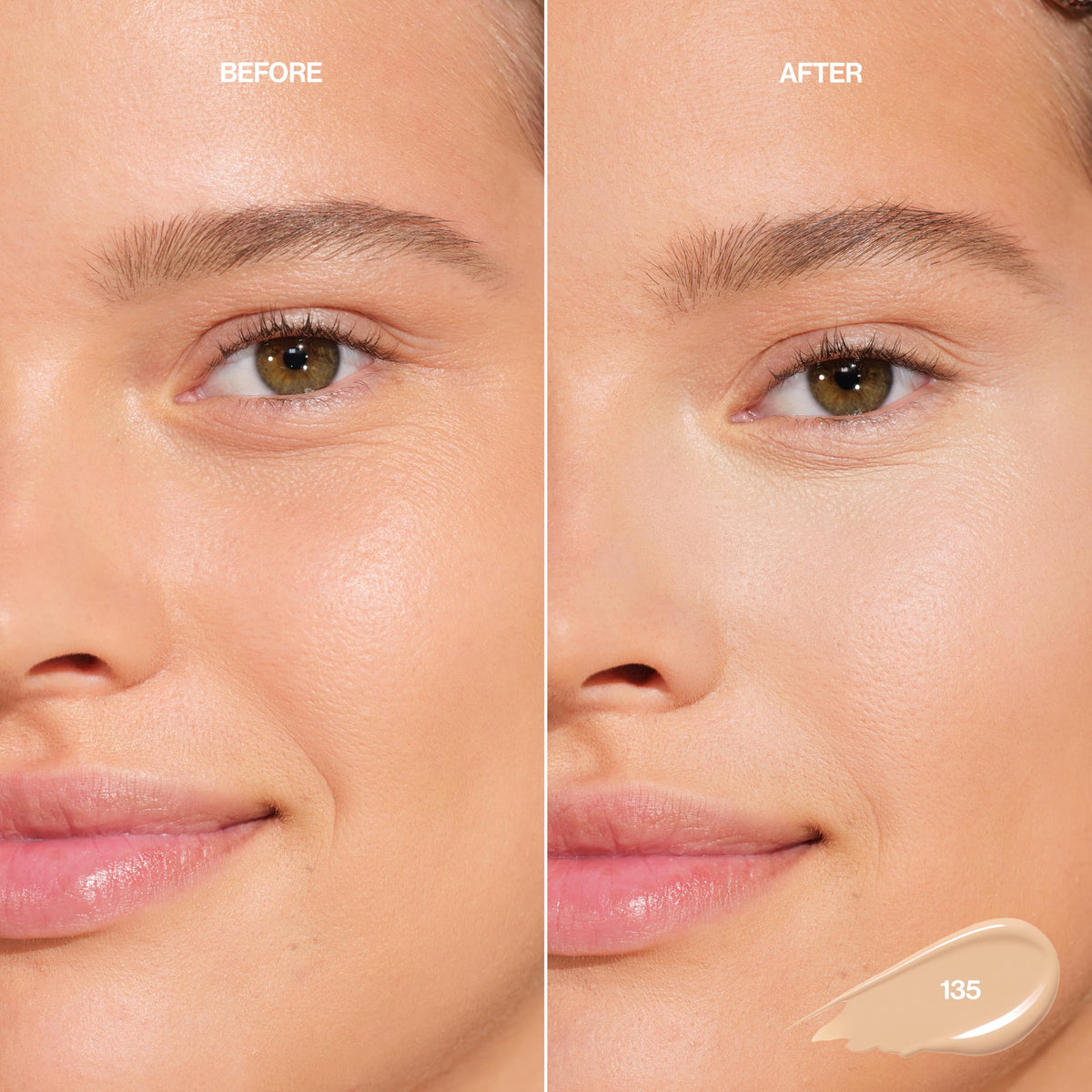 Revlon Glimmer 135 liquid texture close-up showing lightweight blendable formula