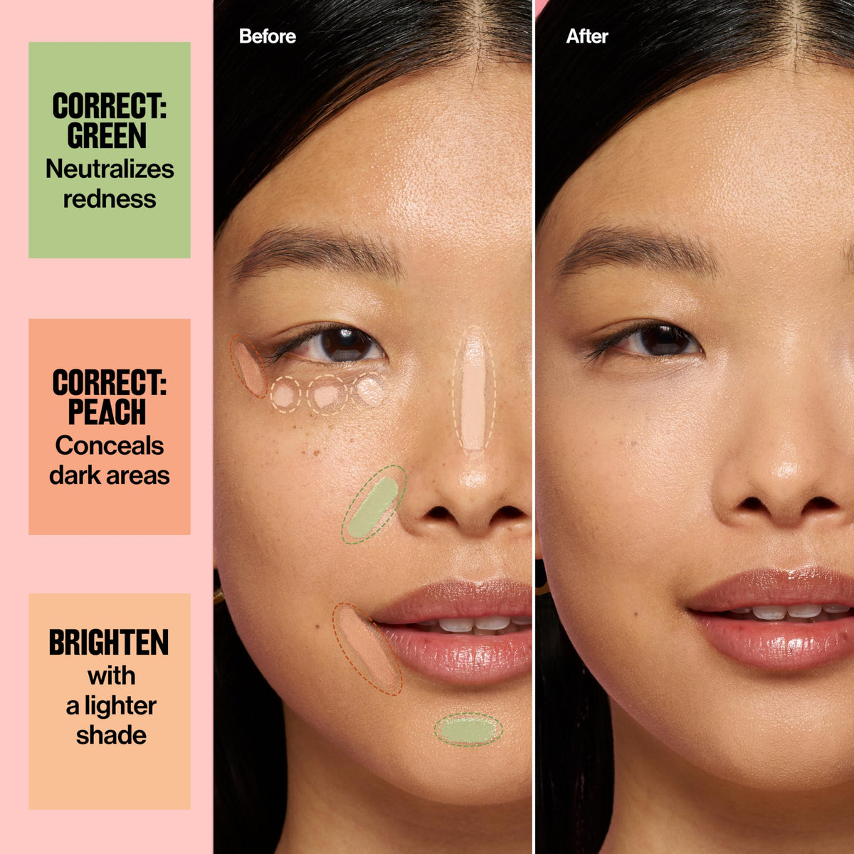 Revlon Glimmer used on cheekbones and nose highlighting subtle lift without shimmer