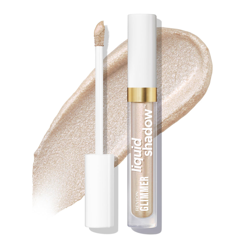 REVLON Glimmer Liquid Shadow front packaging showing shade 206 UFGlo benefit long-lasting wear