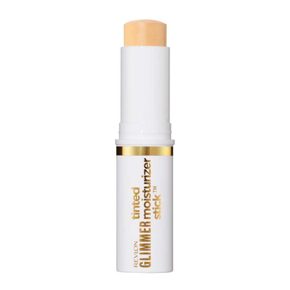 Revlon glimmer stick front packaging shows compact, travel-friendly design and glow