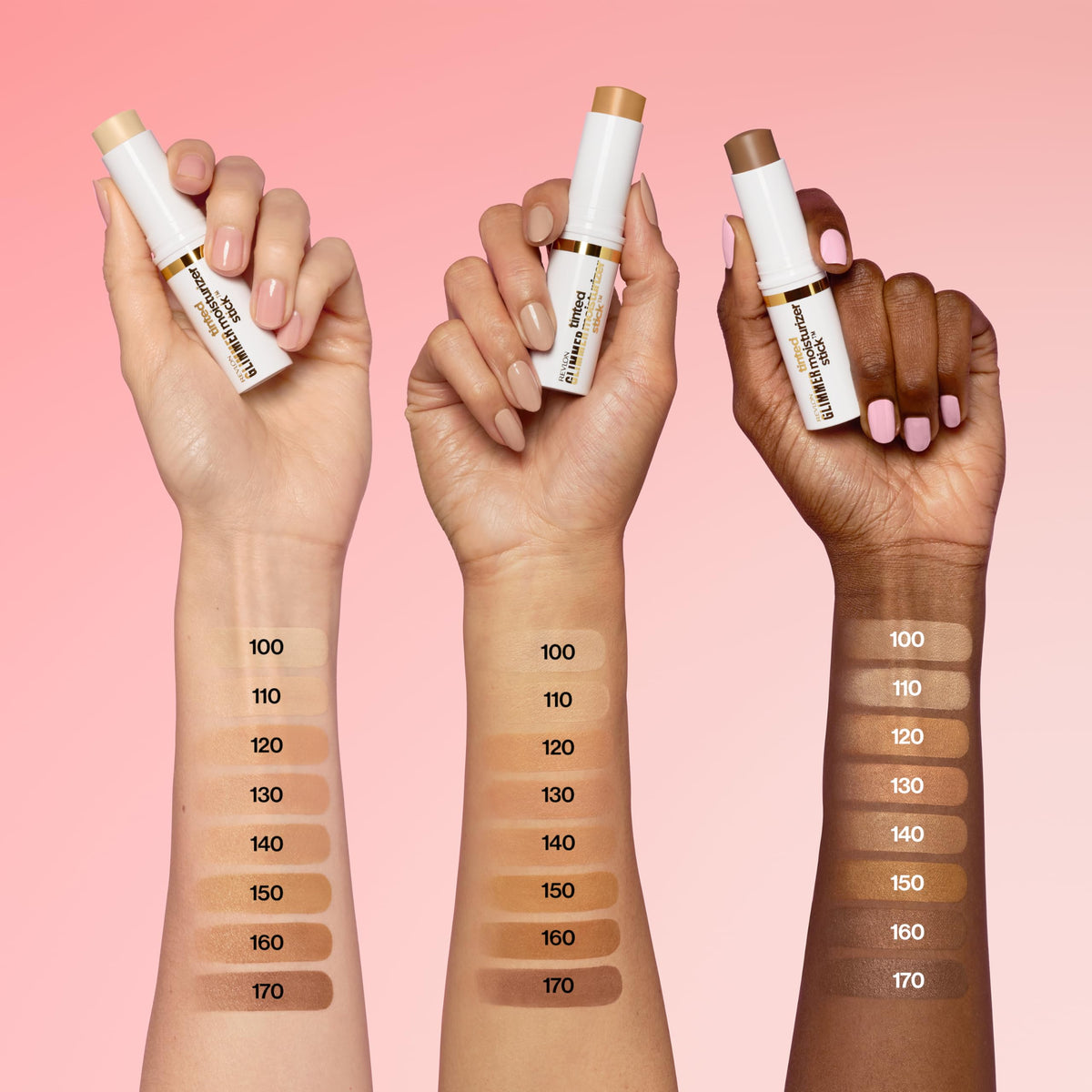 Revlon glimmer stick travel-ready flatlay with compact essentials for on-the-go glow
