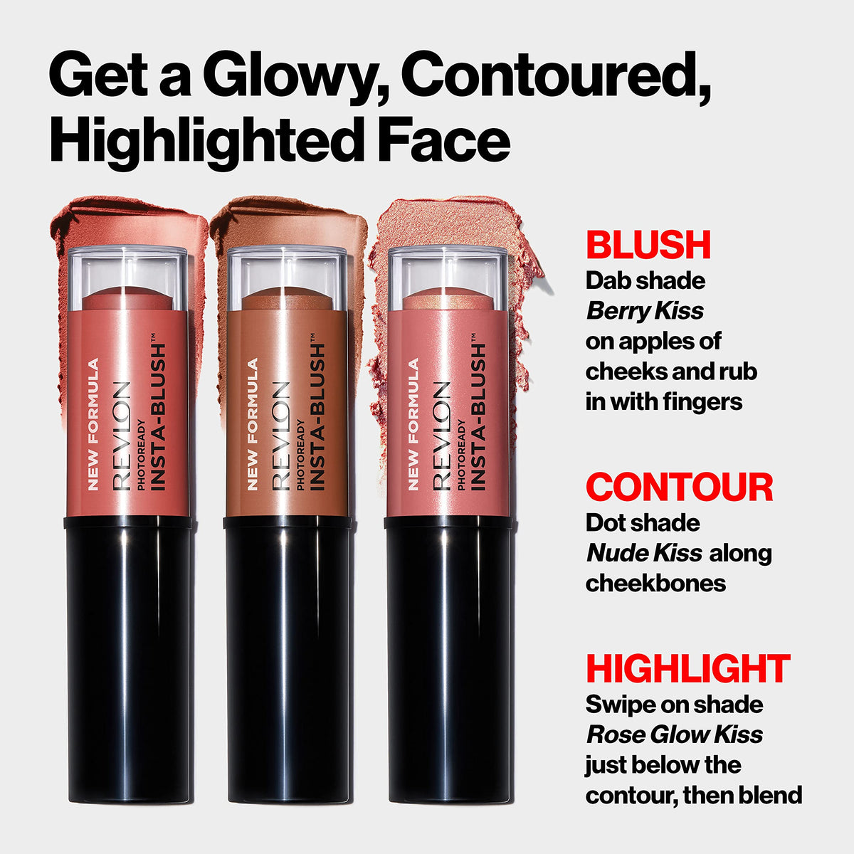 Revlon blush application on cheek demonstrating natural flushed finish
