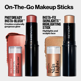 Revlon blush next to everyday items showing size and portability benefit