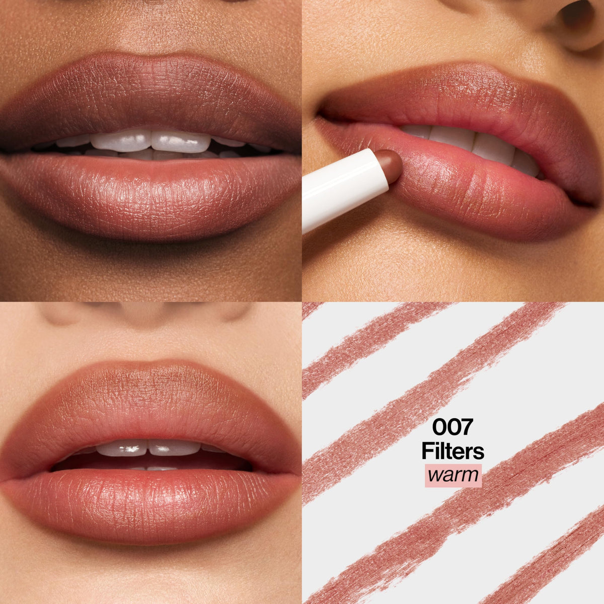 REVLON close-up of domed tip demonstrating precise lip-hugging application
