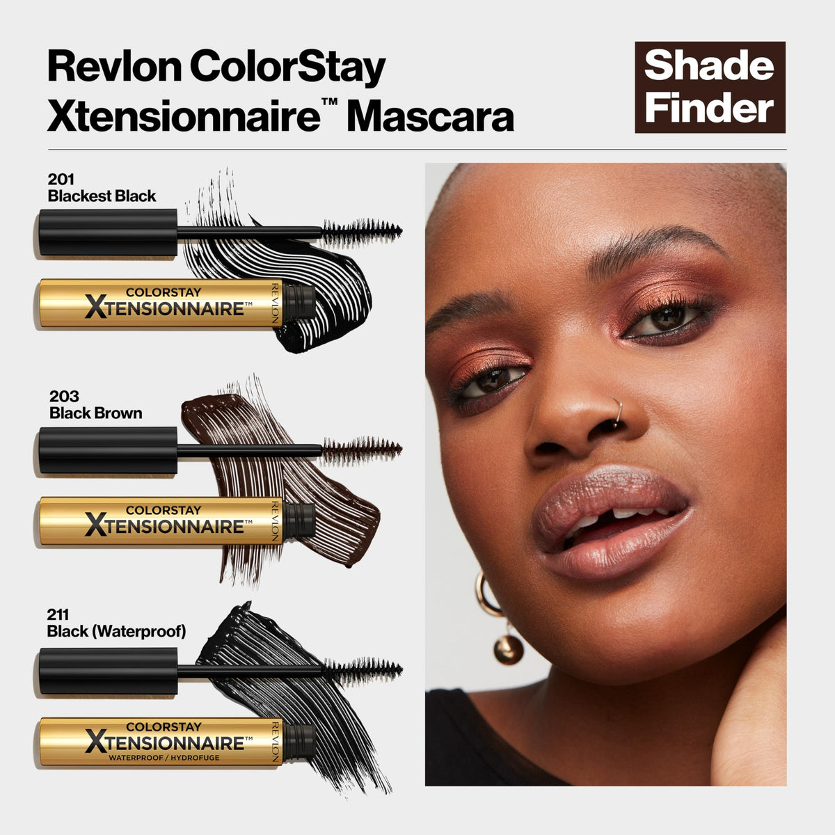 Revlon model eye look showing dramatic length and everyday wear