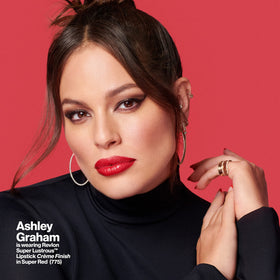 Revlon lipstick applied on model demonstrating even coverage and flattering finish