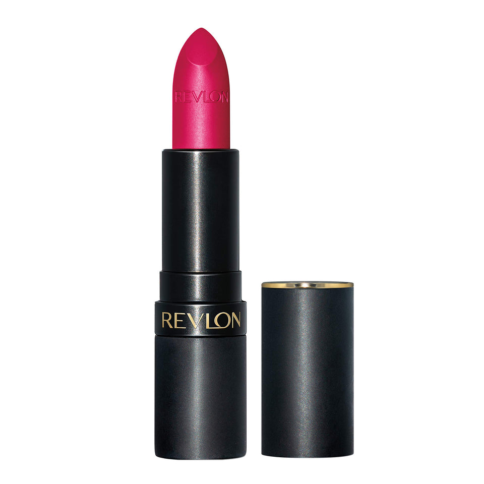 Revlon lipstick front packaging showing shade and luxurious tube benefit