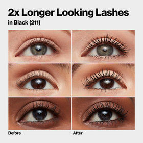 Revlon mascara swiped on lashes providing visible length and hold