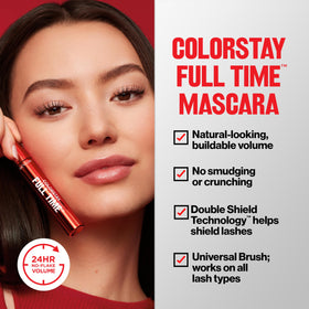 Revlon ColorStay mascara swatched on skin illustrating smooth, non-clumping texture