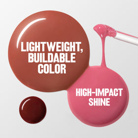 Revlon PhotoReady lifestyle mirror selfie showing high-shine, camera-ready lips benefit
