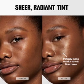 Revlon close-up on cheek demonstrating blurring and natural glow benefit