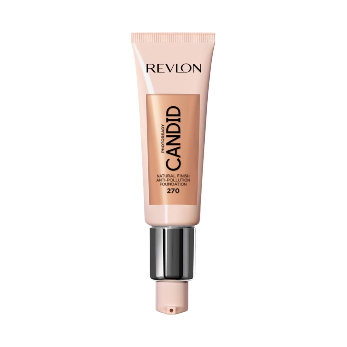 Revlon bottle front packaging showing shade label and pump for easy dosing