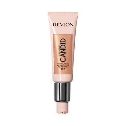 Revlon bottle front packaging showing shade label and pump for easy dosing