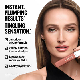 Revlon PhotoReady lips before and after demonstrating visible volume improvement