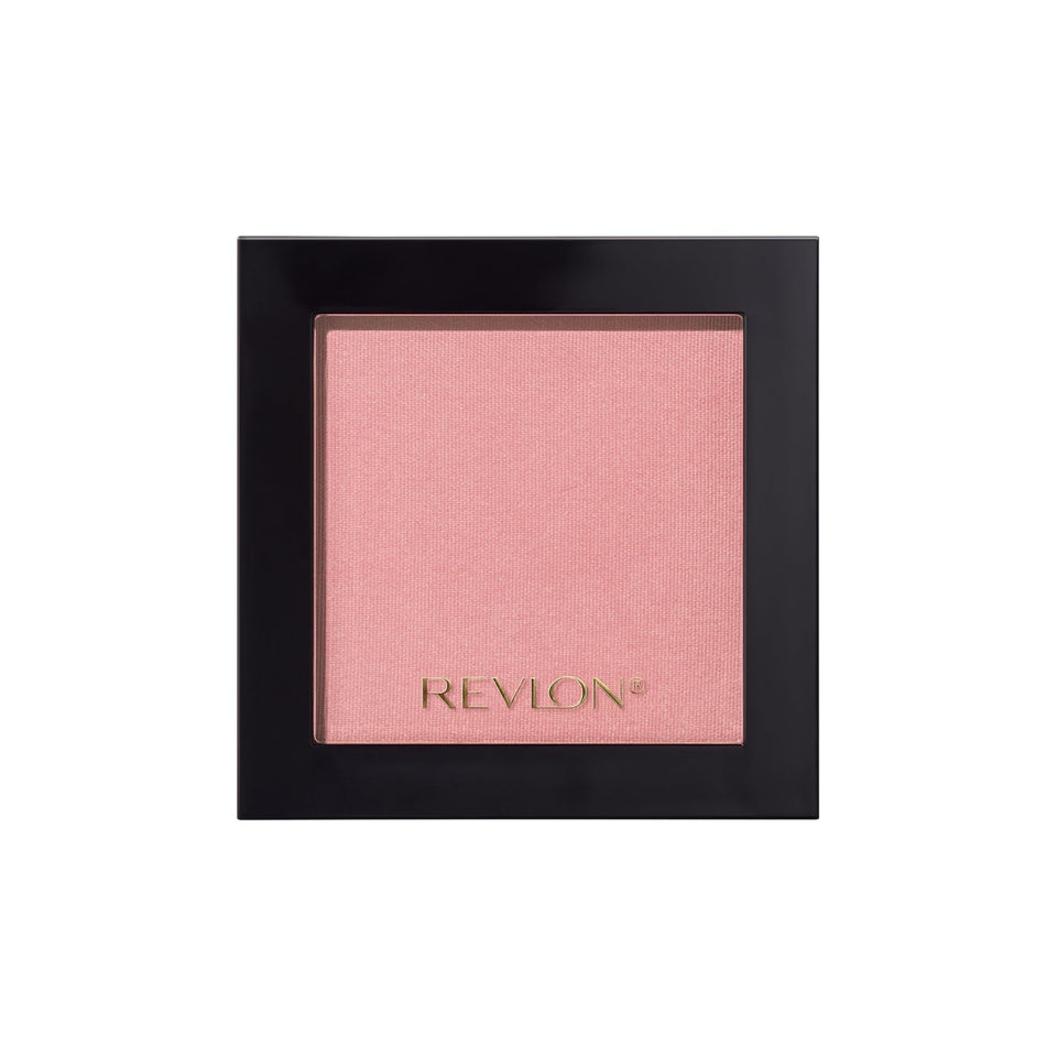 Revlon powder blush front compact showing Rosy Rendezvous color and easy access