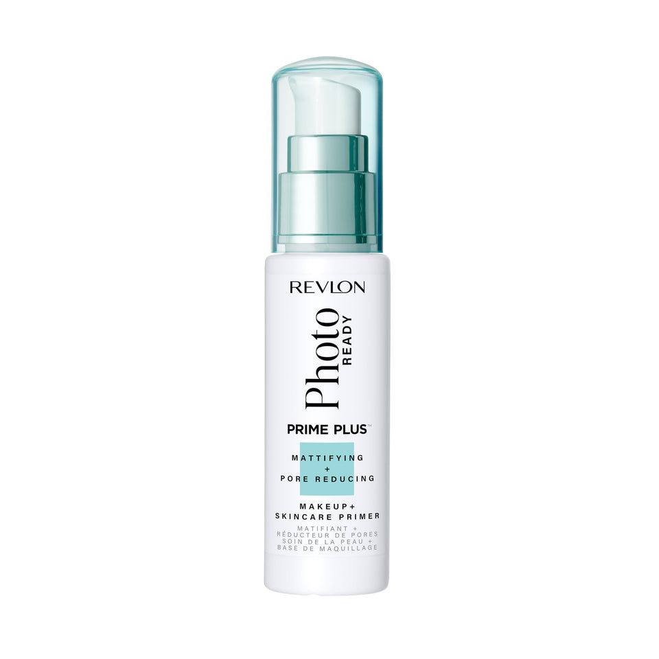 Revlon primer front packaging showing 1 oz tube and product name, preps skin longer