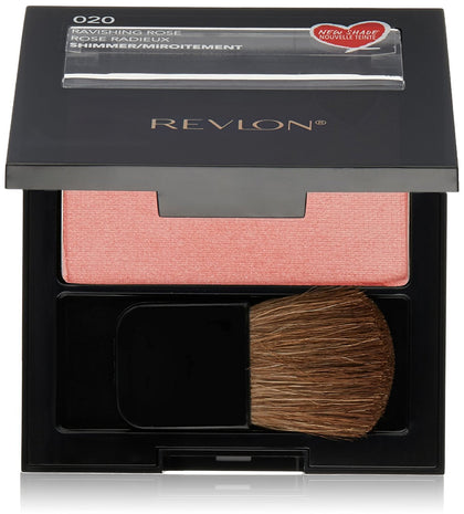 Revlon front compact showing 020 Ravishing Rose and travel-friendly size benefit