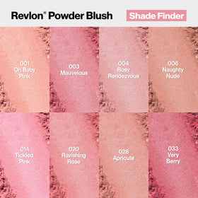 Revlon compact label and back info displaying shade name and product details