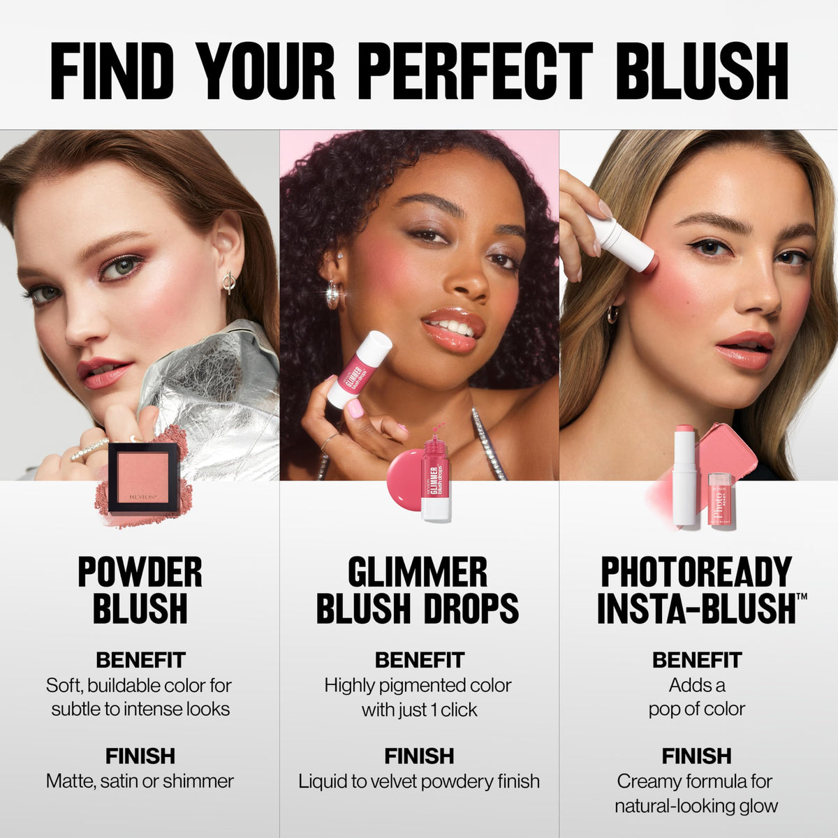 REVLON blush stick placed next to lipstick showing compact travel-friendly size