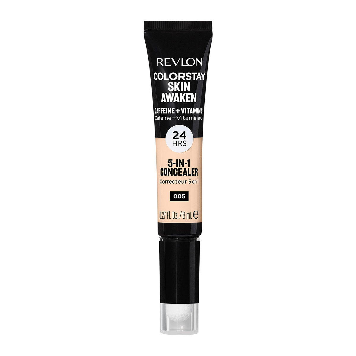 Revlon Skin Awaken front packaging showing shade 005 fair and benefit