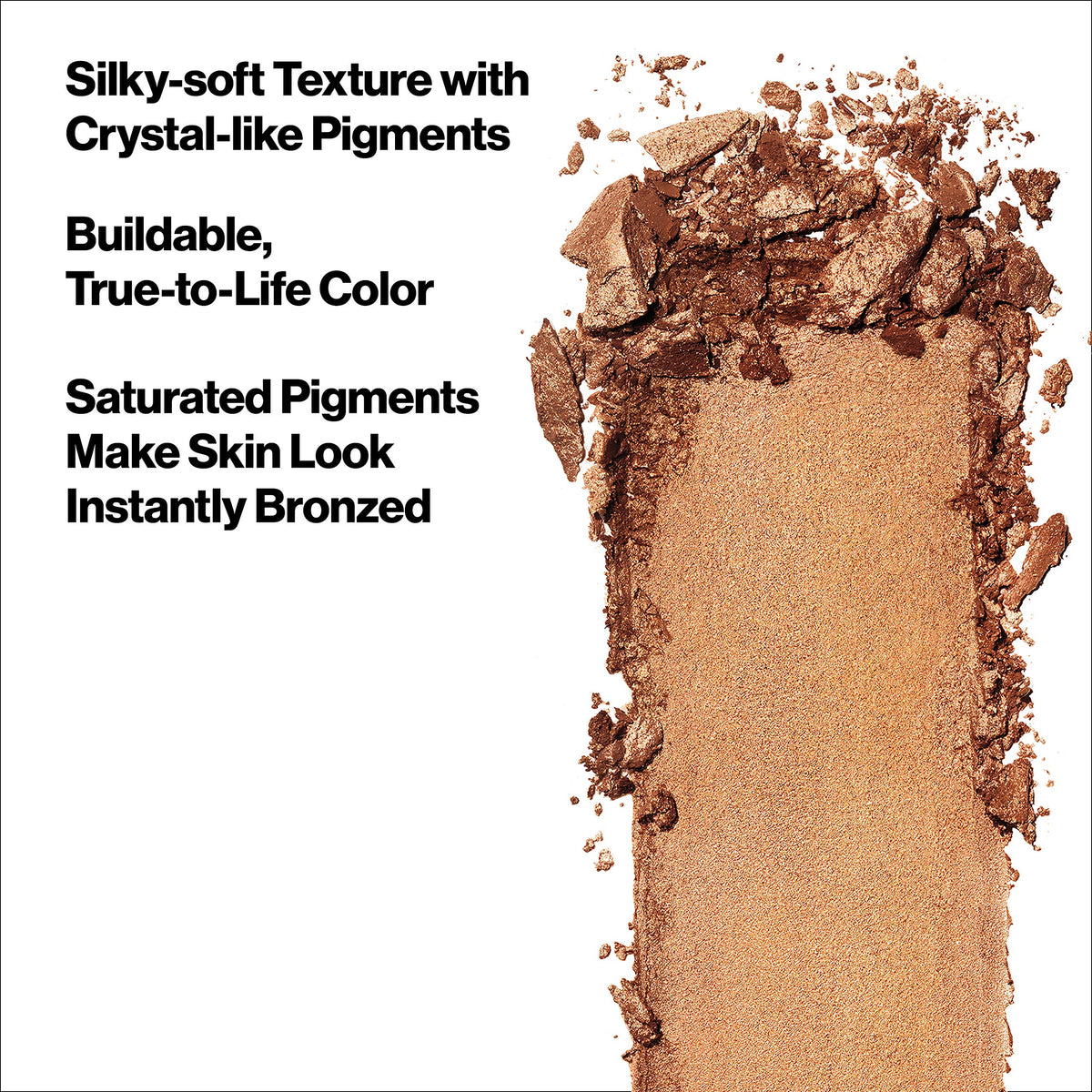 Revlon pressed powder close-up showing crystal-like pigments for luminous finish