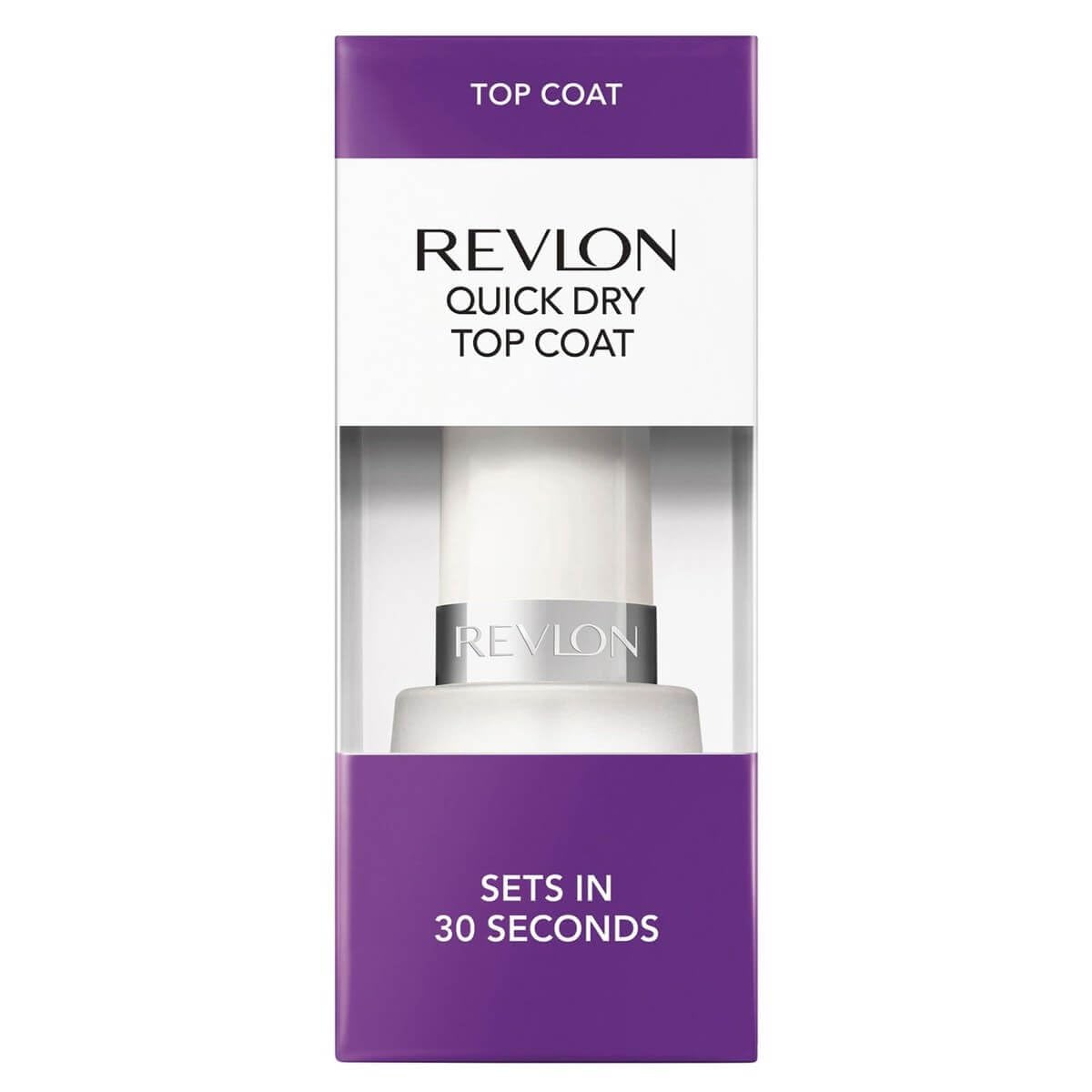 Revlon top coat front bottle showing label and clear high-shine finish