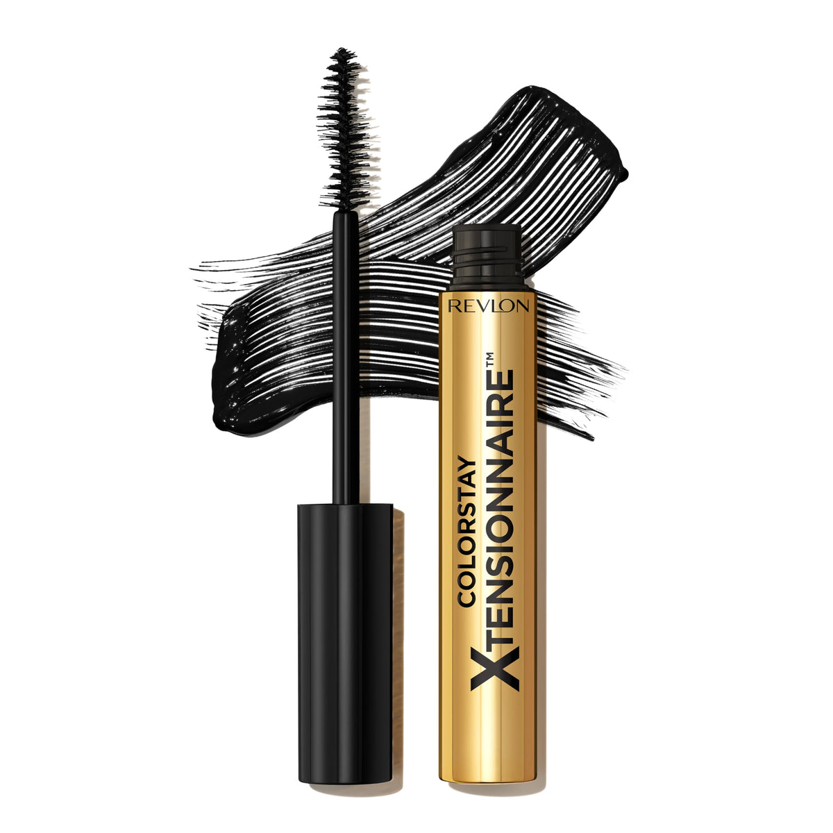Revlon tube front showing product and bold black finish benefits