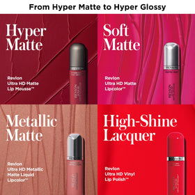 Revlon Ultra HD Matte Lipcolor with box to show 0.2 oz size and travel-friendly scale