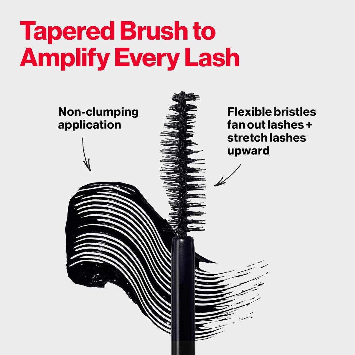 Revlon wand fibers texture showing cling for extension-like length