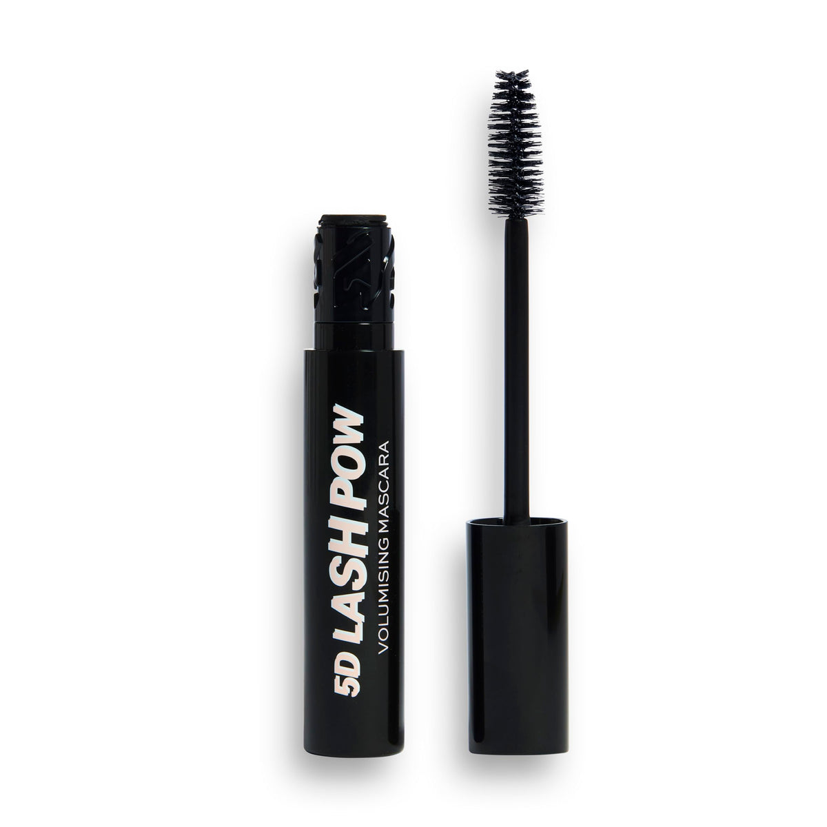 Revolution brush-and-tube front view showing sleek packaging and bold black finish benefit