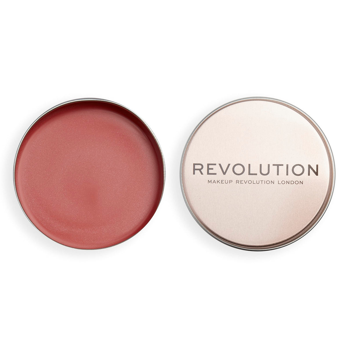 Revolution Balm Glow front view showing packaging and shade Peach Bliss, convenient multi-use