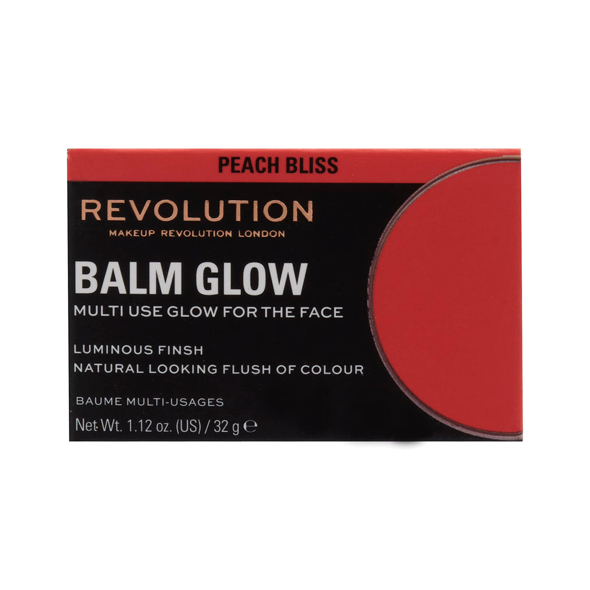 Revolution Balm Glow next to coin showing product size and travel-friendly convenience