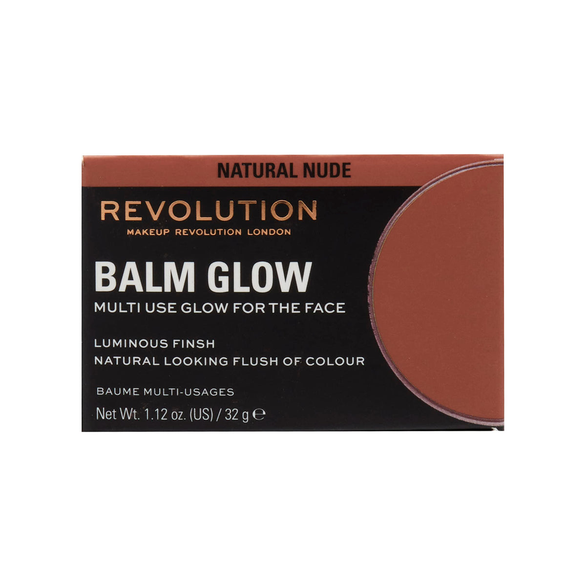 Revolution Beauty London next to coin for size comparison conveying portable, travel-friendly balm