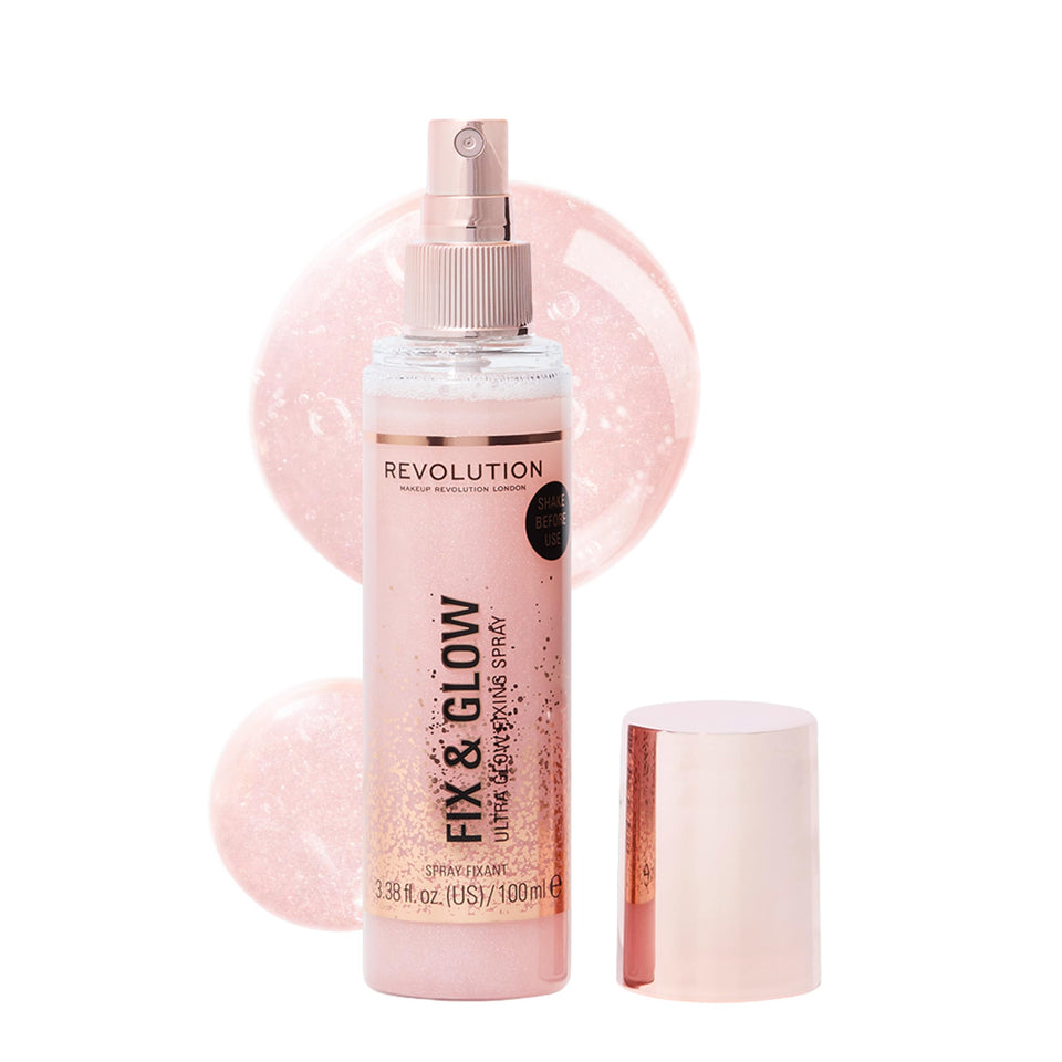 Revolution Beauty spray bottle front view showing label and 3.38 fl oz size for easy identification and shelf appeal